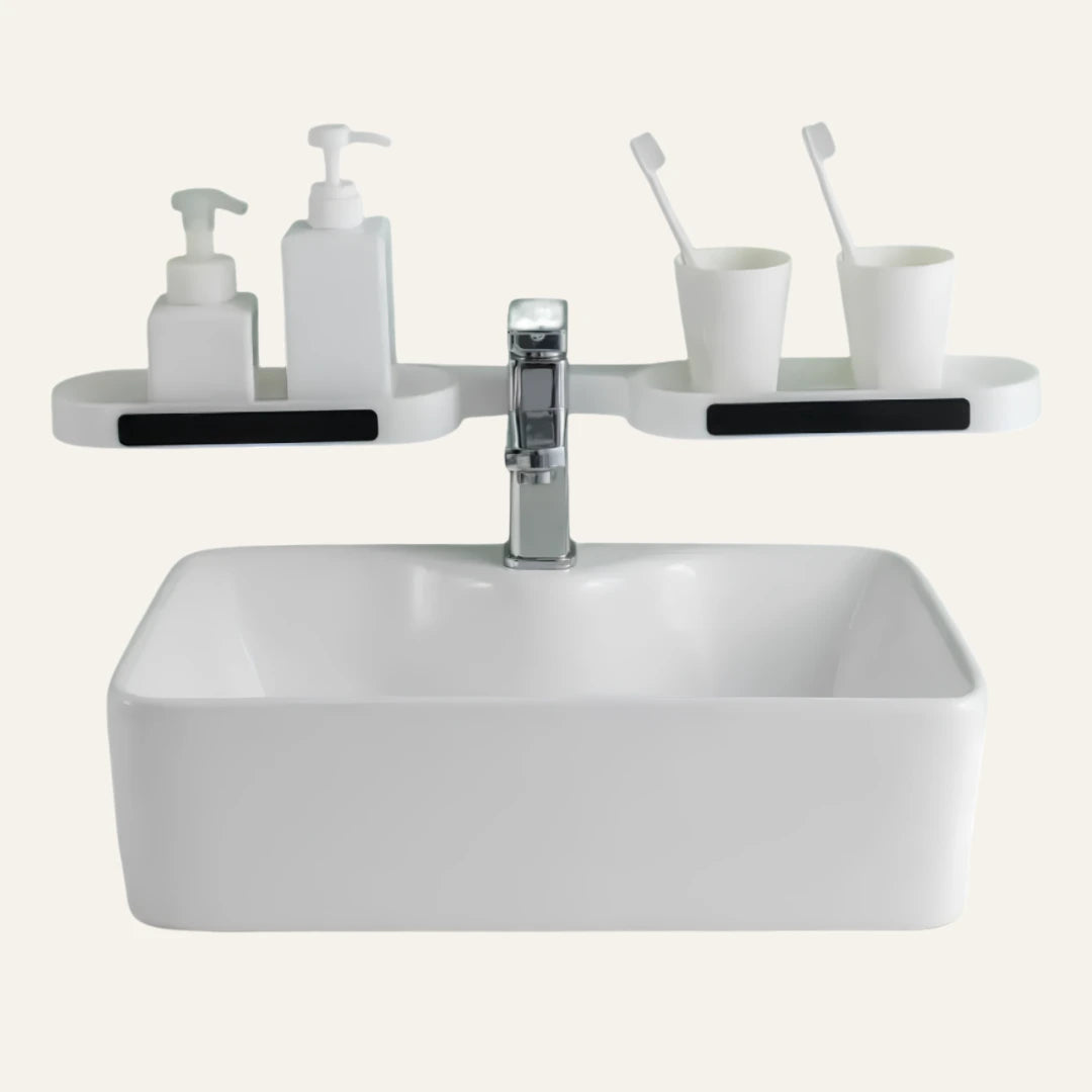 Repisa Organizadora de Baño — sacás todo del borde, sin hacer un solo agujero