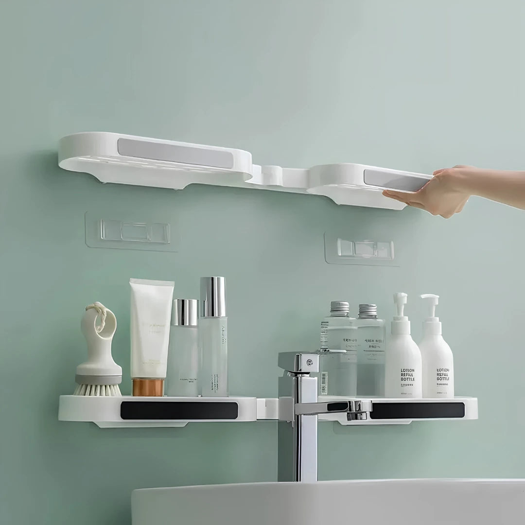 Repisa Organizadora de Baño — sacás todo del borde, sin hacer un solo agujero